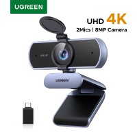 Cámara web UGREEN 4K FHD 1080P de 8MP para PC, con enfoque automático PDAF, micrófonos duales con cancelación de ruido, ideal para Zoom/Teams/Google Meet.
