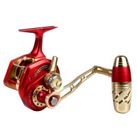 Carrete de Pesca Jigging Rojo de 70 lb, 11BB, Cuerpo Metálico, 2000 3000, Carrete de Baitcasting para Agua Salada, Carrete de Pesca Jigging o Carrete para Pesca de Lubina